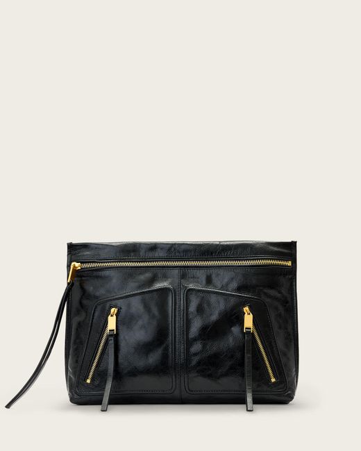 AllSaints Black Jean Rey Leather Pouch