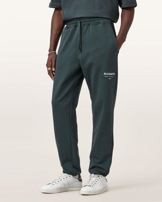AllSaints Blue Underground Relaxed Fit Logo Sweatpants for men
