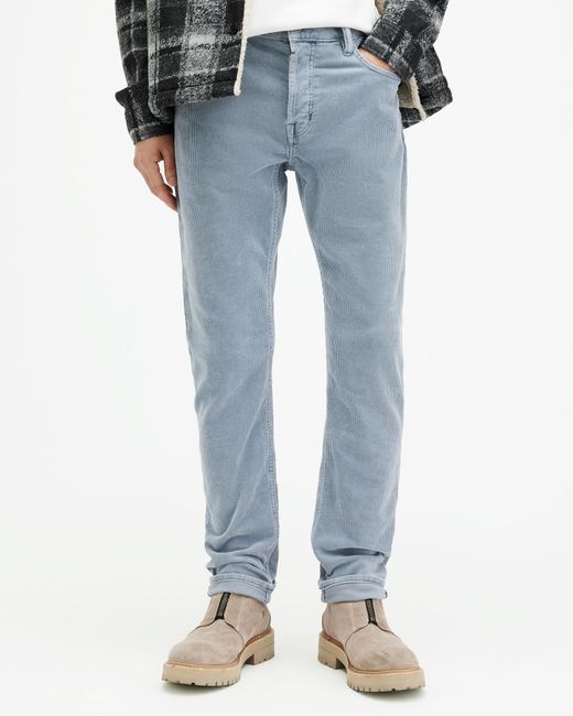 AllSaints Blue Rex Slim Fit Corduroy Jeans for men