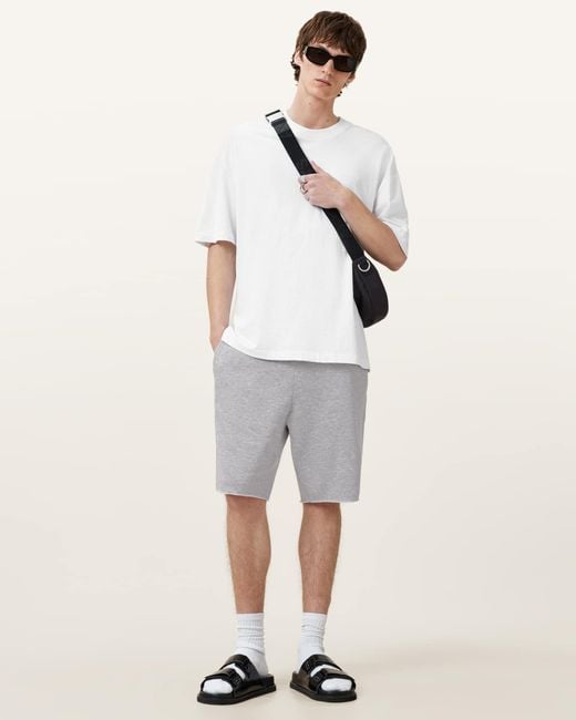 AllSaints White Helix Sweat Shorts for men