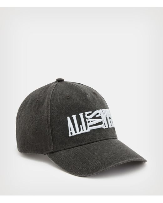 AllSaints Black Oppose Baseball Cap for men