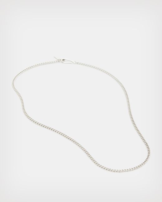 AllSaints White Curb Sterling Silver Chain for men