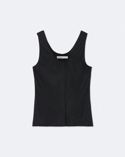 AllSaints Black Milla Silk-Blend Cami Top