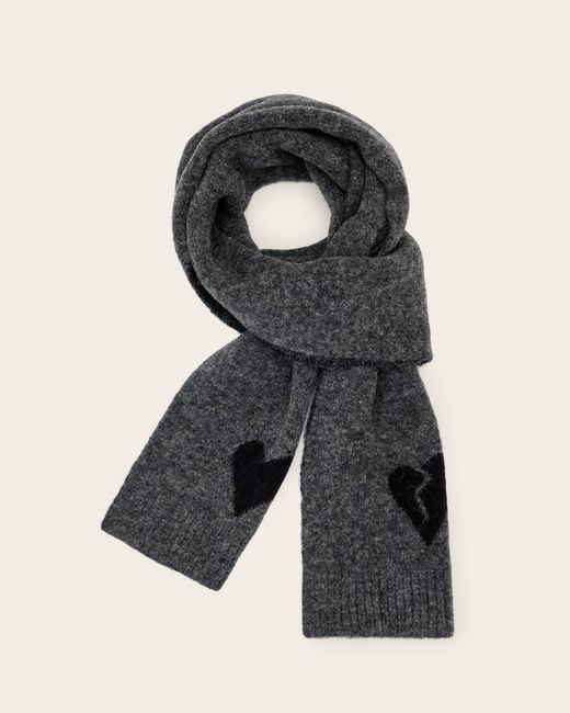 AllSaints Black Amore Wool Blend Scarf