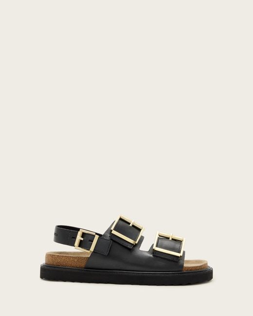 AllSaints White Isla Leather Sandals