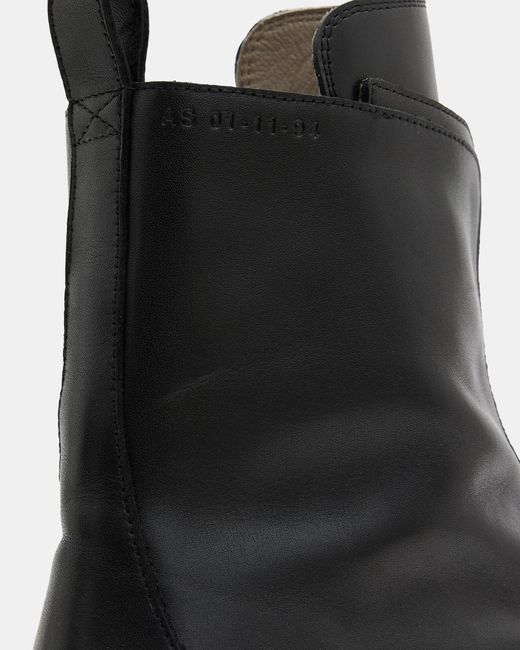 AllSaints Black Ophelia Chunky Leather Chelsea Boots