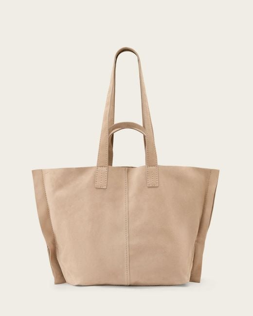 AllSaints Natural Lutece Suede Tote Bag