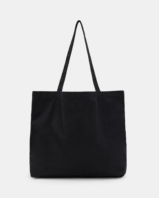 AllSaints Black Cotton Underground Tote Bag for men