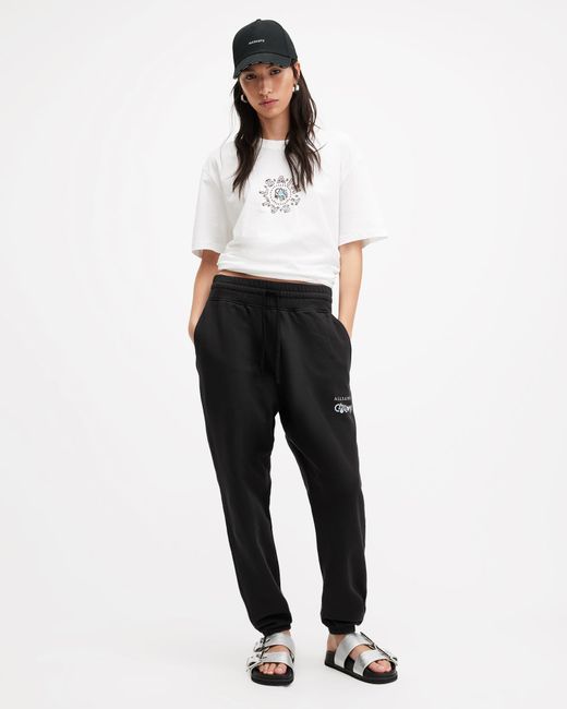 AllSaints Black Caliwater Relaxed Fit Sweatpants