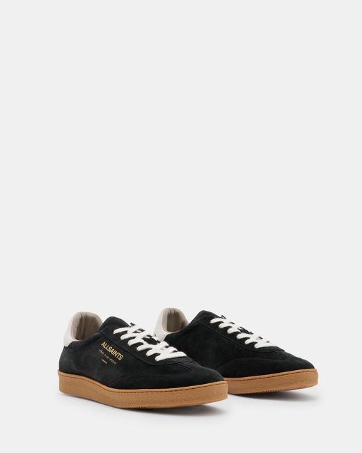 AllSaints White Thelma Suede Low Top Trainers,