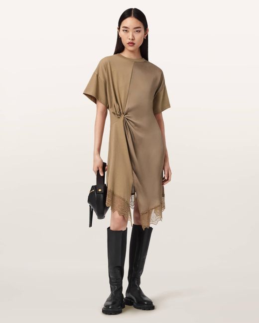 AllSaints Natural Cotton Lana Lace Mini Dress, /Us 2