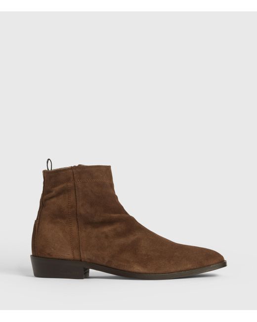 AllSaints Men's Harris Suede Boots Tobacco Brown Size: Uk 9/us 10/eu 43 for men
