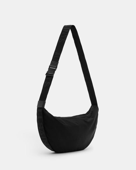 AllSaints Black Koy Recycled Crossbody Sling Bag for men