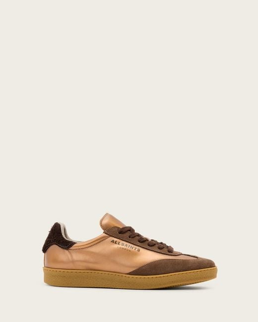 AllSaints Natural Thelma Suede Low Top Trainers