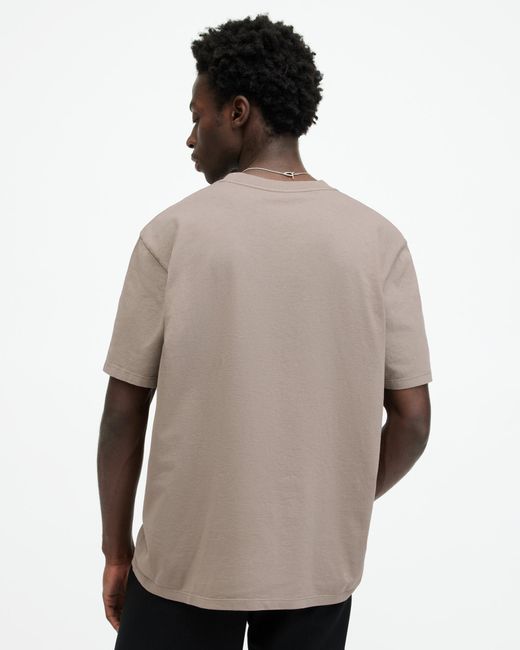 AllSaints Natural Varden Relaxed Fit Warped Logo T-shirt for men