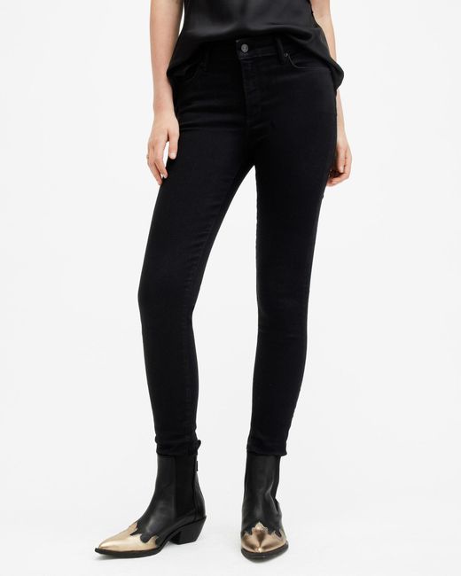 AllSaints Black Miller Size Me Stretch Denim Jeans,