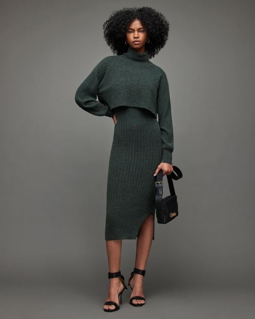 AllSaints Gray Margot 2-in-1 Dress