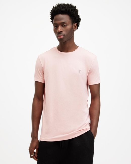 AllSaints Pink Tonic Crew Ramskull T-shirts 3 Pack, for men