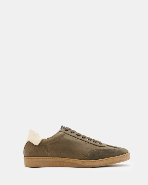 AllSaints Green Leo Low Top Leather Trainers for men