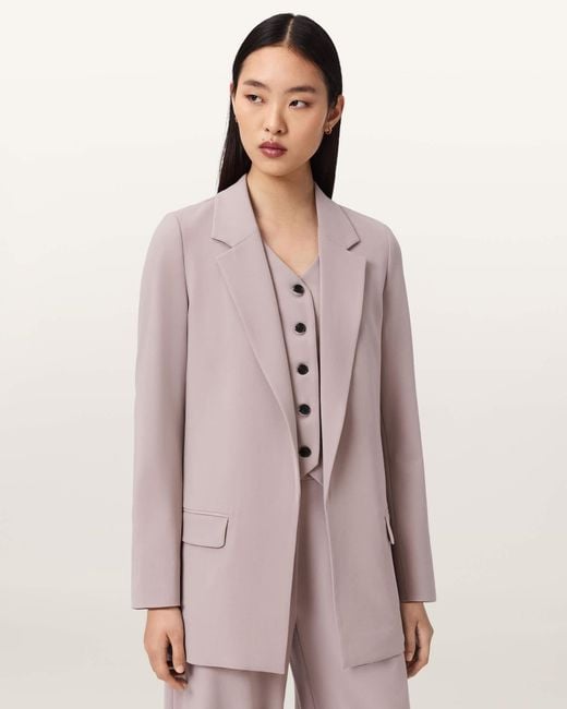 AllSaints Multicolor Main: 63% Polyester, 33% Viscose, 4% Elastane Aleida Lightweight Tri Blazer, /Us 2