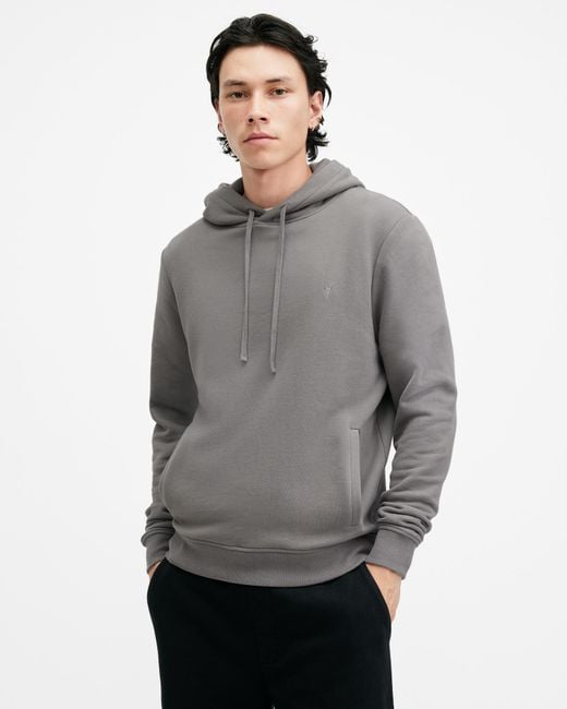 AllSaints Gray Raven Pullover Ramskull Hoodie,, Radio for men