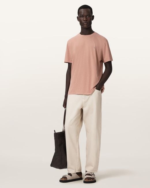 AllSaints Natural Saka Short Sleeve Ramskull Cotton T-Shirt for men