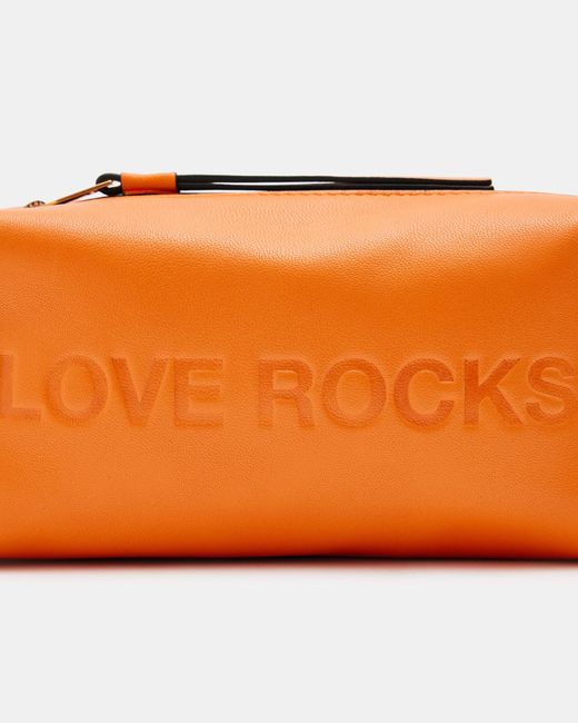 AllSaints Orange Elliotte Leather Storage Pouch Bag