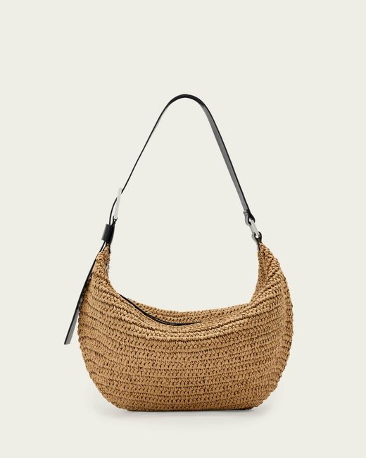 AllSaints Natural Luna Woven Shoulder Bag