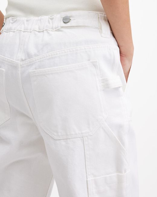 AllSaints White Florence Slim Elasticated Cargo Pants