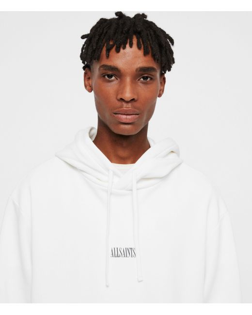 AllSaints State Pullover Hoodie in White for Men | Lyst