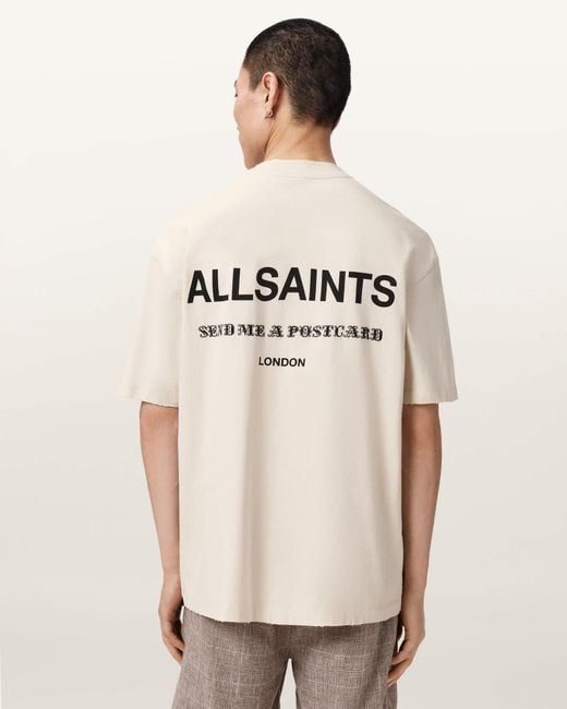 AllSaints Natural Dreamer Short Sleeve Oversized Graphic T-Shirt for men
