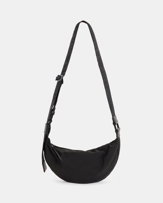 AllSaints Black Half Moon Recycled Crossbody Bag