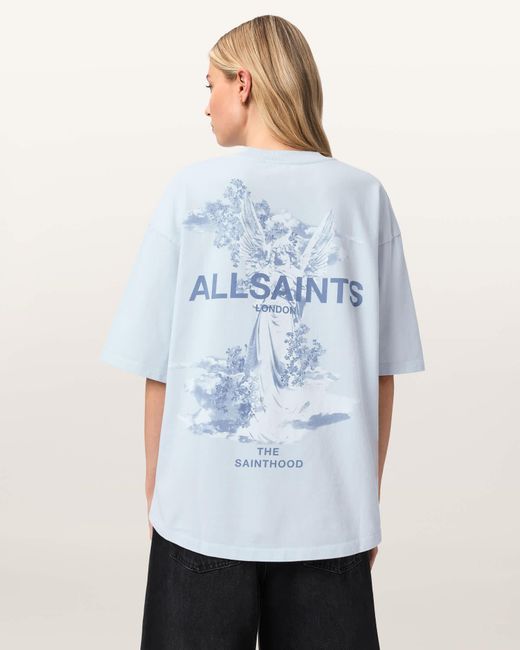 AllSaints Blue Guardian Amelie Oversized T-Shirt