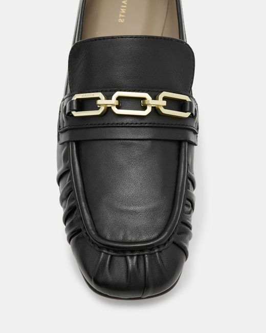 AllSaints White Sapphire Leather Chain Loafer Shoes
