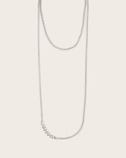 AllSaints Natural Fern Mix Chain Necklace