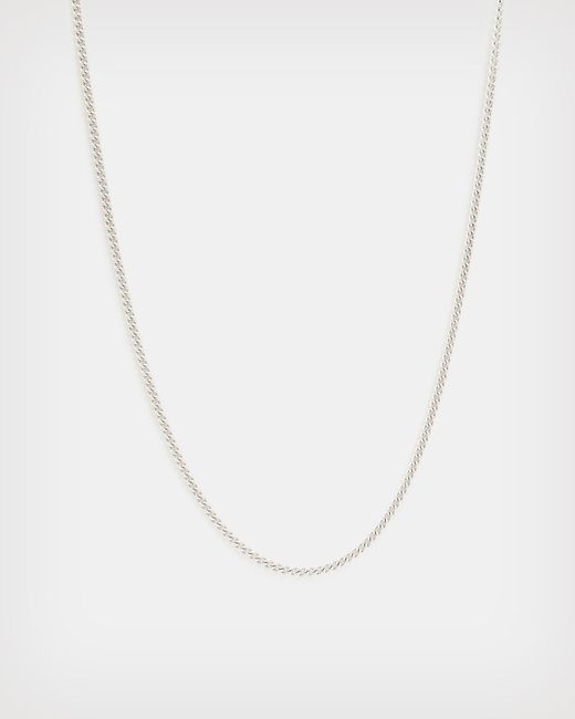 AllSaints White Curb Sterling Silver Chain for men