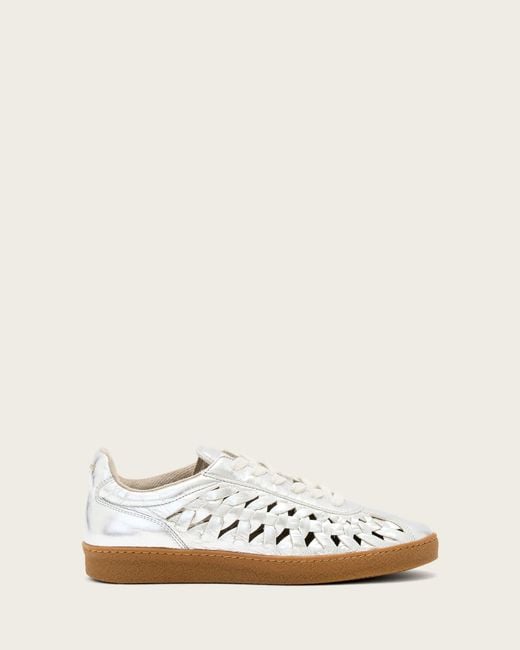 AllSaints Natural Leather Velma Leather Woven Trainers, /Us 6/Eu 36