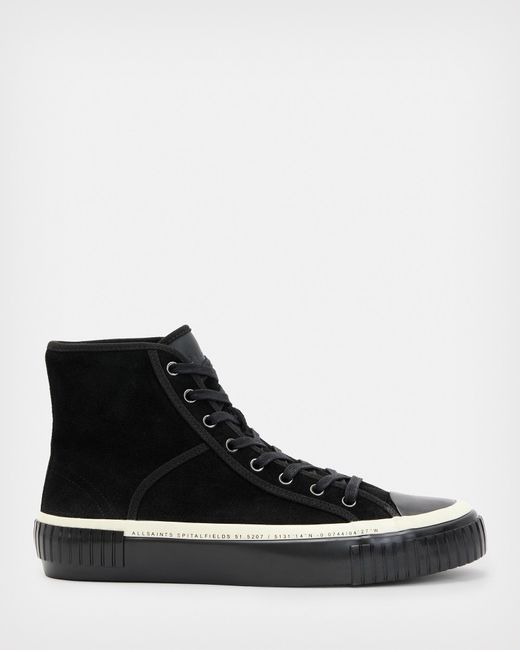 AllSaints Black Douglas Contrast High Top Sneakers for men