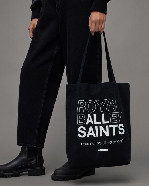 AllSaints Black Royal Ballet Charity Printed Tote Bag,