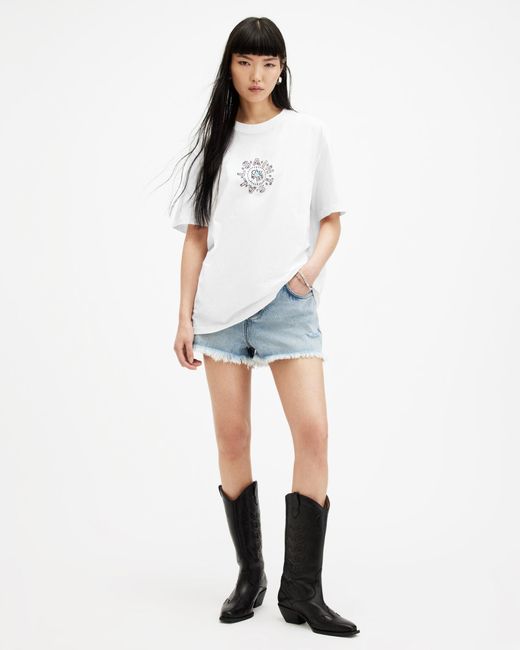 AllSaints White Caliwater Relaxed Fit T-shirt