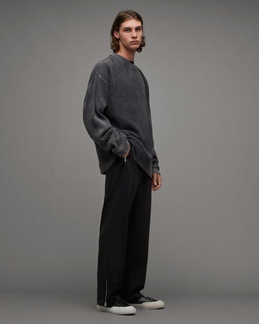 AllSaints Gray Hunter Straight Fit Recycled Sweatpants for men