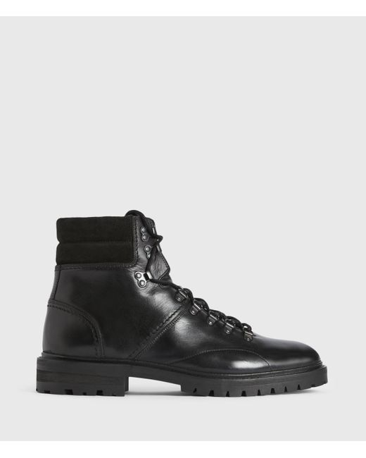 AllSaints Black Jaxx Leather Boots for men