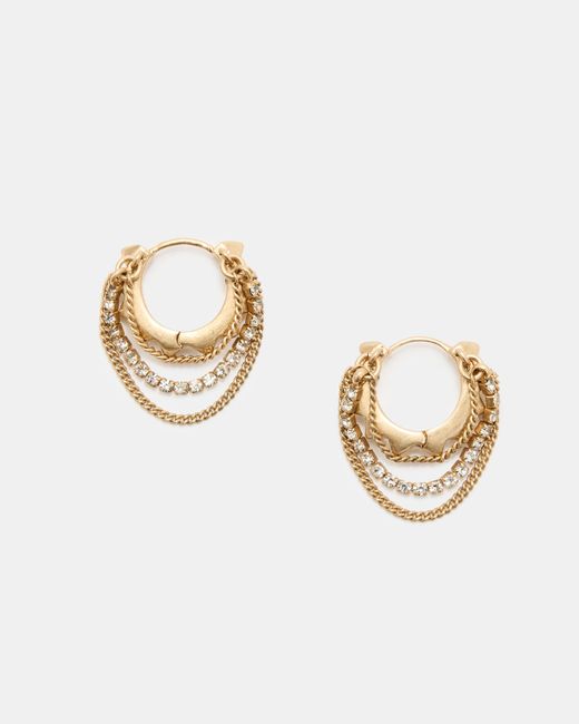 AllSaints Metallic Trudy Small Chain Hoop Earrings,
