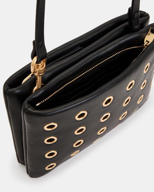 AllSaints Mila Eyelet Leather Crossbody Bag in White Lyst
