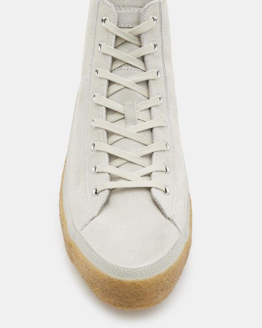 AllSaints White Crister Logo Leather High Top Sneakers for men
