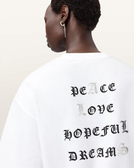 AllSaints White Vision Amelie Oversized T-Shirt