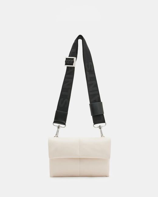 AllSaints Natural Ezra Quilted Leather Crossbody Bag