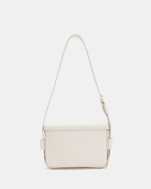 AllSaints White Etienne Leather Shoulder Bag