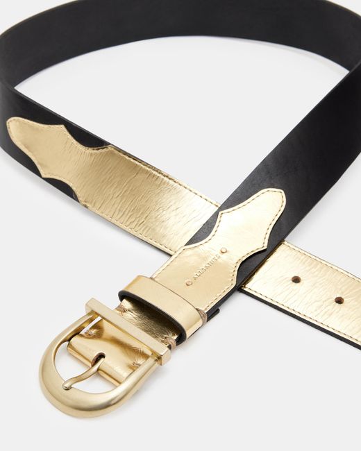 AllSaints Natural Briony Mixed Leather Western Belt
