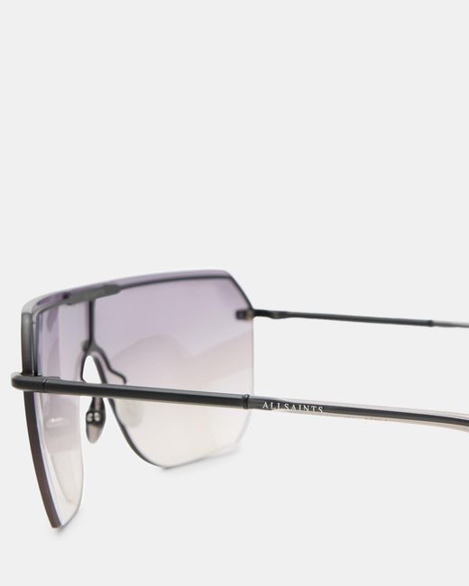 AllSaints White Ace Rimless Visor Sunglasses